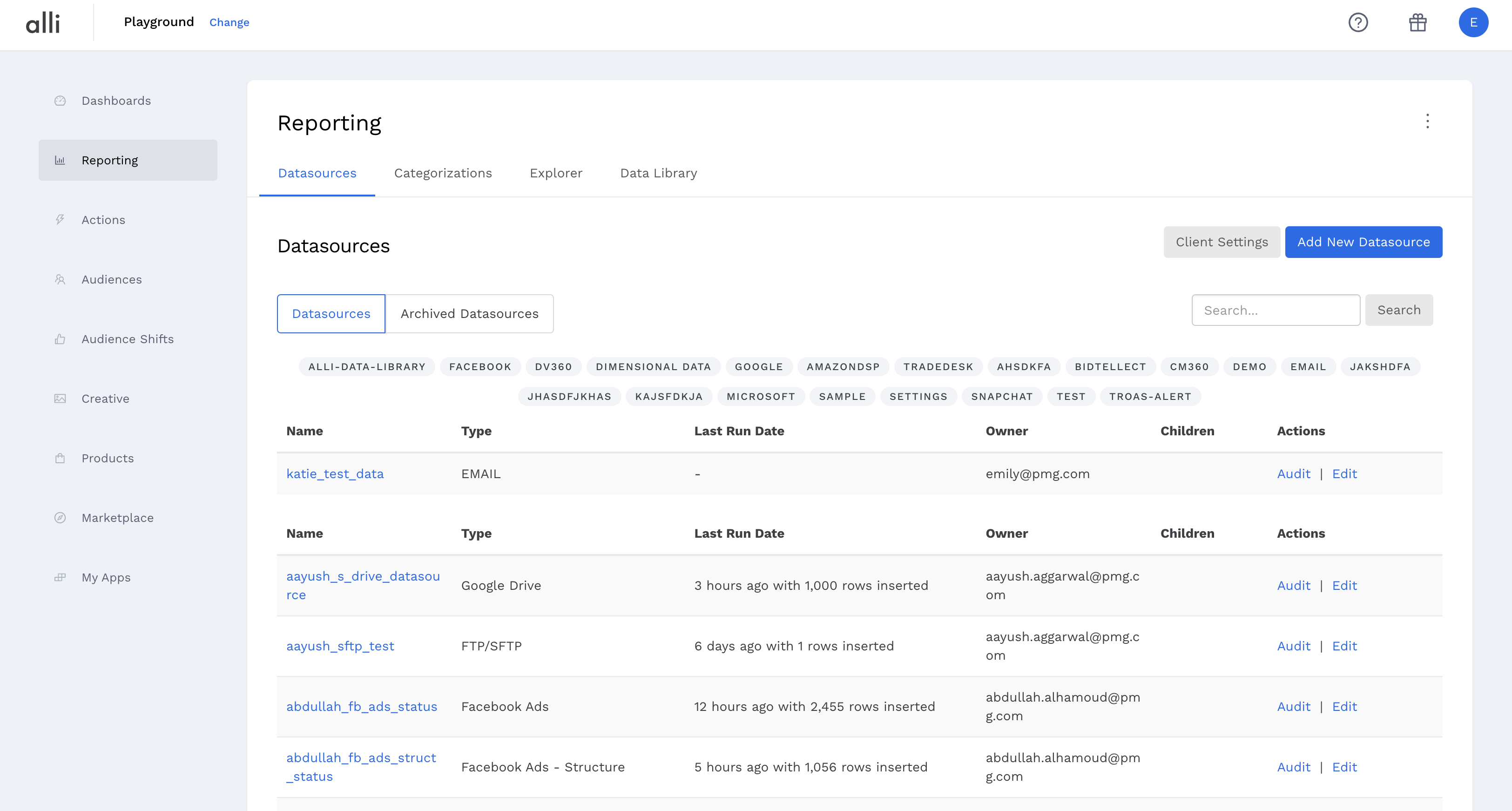 How to view datasource errors and warnings